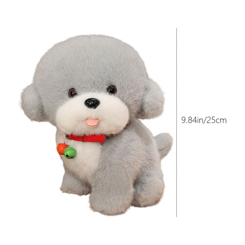 Soft Plush Dog Toy Gray 9.5 Inch 2