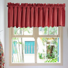Garnitură de fereastră în culoare uni, stil rustic, poliester, 18x54