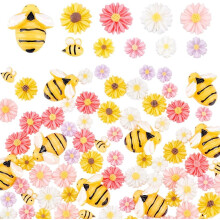 Resin Daisy Bee Cabochons 100 pcs 10 styles
