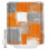 Orange og gråt abstrakt bruseforhæng 86 x 183 cm 1