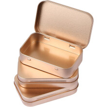 Ruusukultaiset saranalliset metalliset peltipurkit 3,8 x 2,4 x 0,8 tuumaa, 3 kpl pakkaus