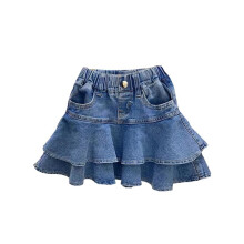 Dívčí džínová sukně pro batolata s elastickým pasem, letní outfit