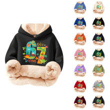 Moletom infantil com capuz, estampa colorida, sem bolsos, tamanho juvenil.
