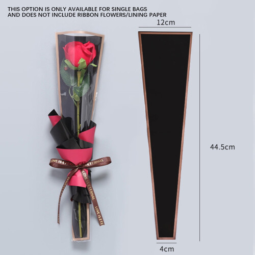 Bustine trasparenti opache per bouquet di rose e garofani.