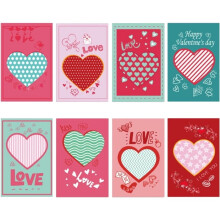 Love Heart Greeting Cards Blank 8 pcs
