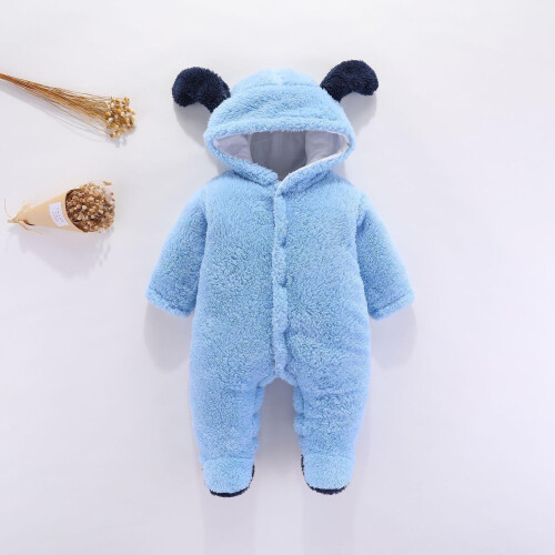 Macacão infantil com capuz e orelhas de urso, tamanho 0-12 meses. 2