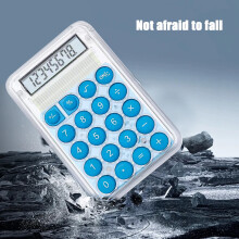 Mini rekenmachine draagbaar basismodel 8-cijferig LCD-scherm blauw