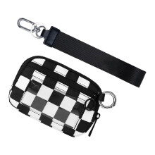 Tragbare Handgelenktasche aus wasserdichtem, kariertem Nylon, 1 Stück
