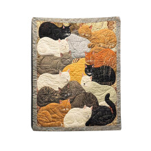 Couverture en flanelle Ă motif chat, en polyester chaud, disponible en 3 tailles