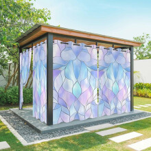 Cortinas exteriores abstractas impermeables con diseño degradado