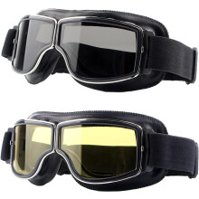 Gogle motocyklowe Vintage PU Leather 2 sztuki