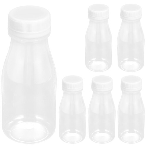 Bottiglie per succhi di frutta trasparenti e riutilizzabili da 200 ml (6 pezzi)