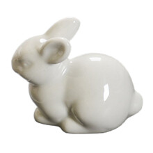 Decoración de conejito de cerámica blanca para estantería de libros en casa (Pascua)