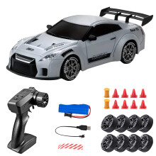 RC Drift Autó1: 24-es méretarányú, világosszürke, 2,4 GHz, 20 km/h