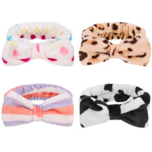 Diademas de microfibra para spa ZOUYUE, paquete de 8, blanco, marrón, rosa.
