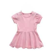 Mädchen Sommerkleid, einfarbig, elastischer Bund, Größe 5M-4Y