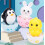 Chocalho para bebê em formato de pinguim e galinha 1