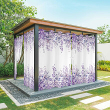Cortinas exteriores estilo granja impermeables de eucalipto morado