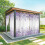 Cortinas exteriores estilo granja impermeables de eucalipto morado 1