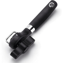 Ouvre-boîte manuel en acier inoxydable à bords lisses et ergonomique