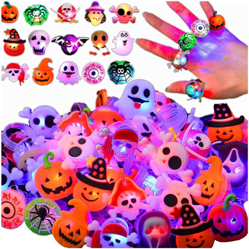 Halloween LED-Leuchtringe, 50 Stück