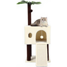 Kradsetræ til indekatte beige hvid 102 cm
