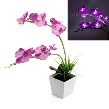 Violetti tekokukkien valolamppusetti, 1 kpl