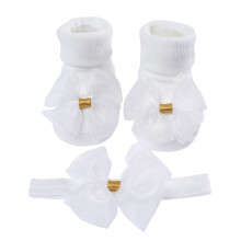 AWZXDE Soft Sole Baby Socks with Bow Hairband