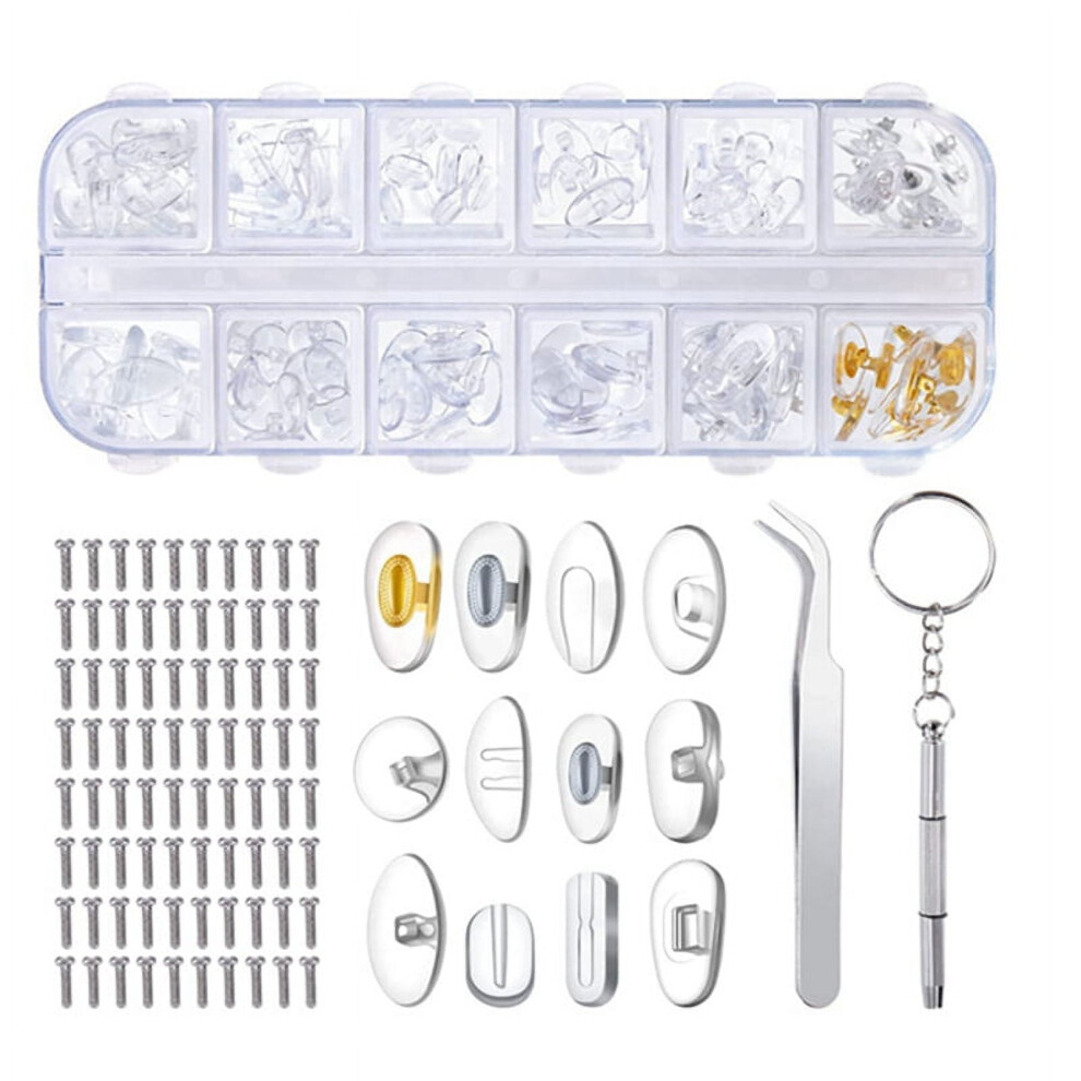 Eyeglass Nose Pads Silicone Soft Air Chamber Screw-in