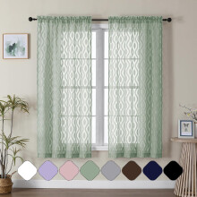 Rideaux en voile vert 40 x 63 po, 2 panneaux