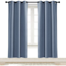 Steinblauer Verdunkelungsvorhang für die Küche, 42 x 72 Zoll