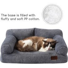 Hundeseng Fluffy Plys Beroligende Sovesofa Grå
