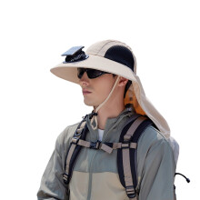Solar Fan Bucket Hat with Neck Cover UPF50+ UV Protection