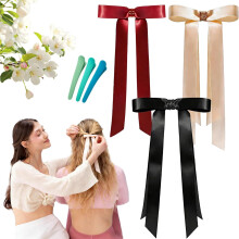 2026 Magnetische strik haarclip - Sterke, antislip magnetische clips, afneembare satijnen balletlint haarspeld, schattig haaraccessoire voor achter