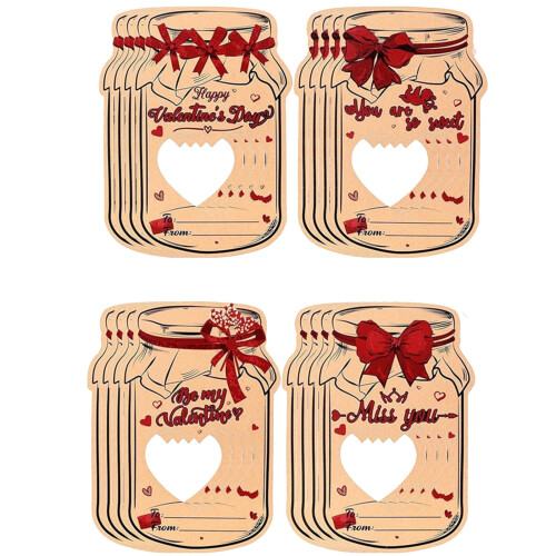 Valentine's Day Candy Cards Drifting Bottle Shape 24 pcs