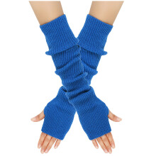 Women's Woolen Thick Fingerless Arm Warmers, Knitted Arm Covers Compatible with Cold Weather
