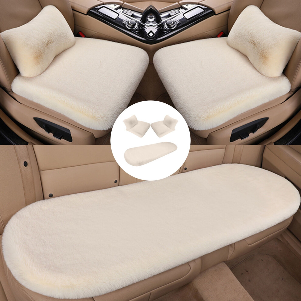 Faux Fur Car Seat Cushion Set Winter Plush Universal Fit 908436565134
