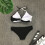 Dames zwarte patchwork stringbikini set 6