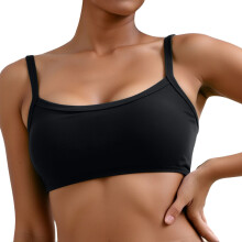 Women's Adjustable Square-Neck Wireless Yoga Bra Black 2XL