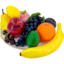 Pacote com 20 frutas artificiais para decoração de casa.