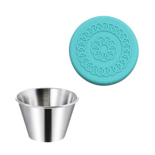 Bicchiere per salse in acciaio inox con coperchio in silicone (1 pezzo)