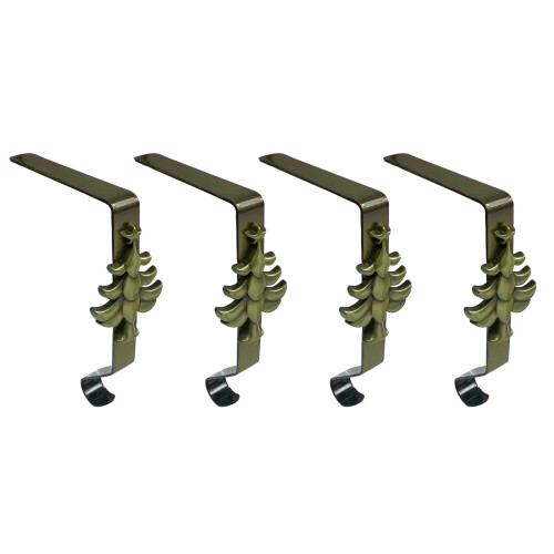 Schneeflocken-Strumpfhalter, Metall, Gold, 4er-Pack