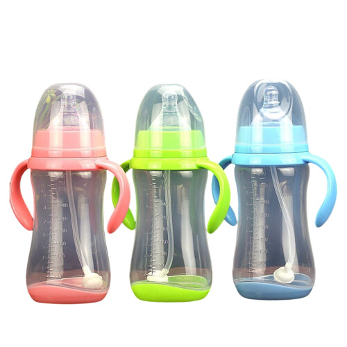 Sippy Straw Bottle Narrow Spill-Proof PP Handles Weighted 1