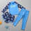 Kids' long sleeve split swimsuit blue 9-10 years 2