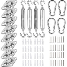 Kit de ferragens para vela de sombra em aço inoxidável reforçado