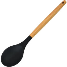 Soup Ladle Silicone Bowl Wooden Handle 1PC