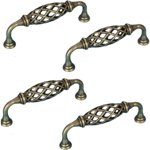 PILYON cabinet knob black birdcage style 4 pack