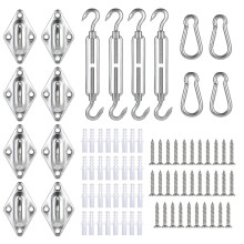 Kit di fissaggio per vela ombreggiante a forma di S, 8 mm, 80 pezzi
