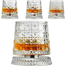Verre à whisky en cristal rotatif à 360 (lot de 2)