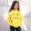 Flickhuvtröja med grafisk design, gul, 2-3 år 2